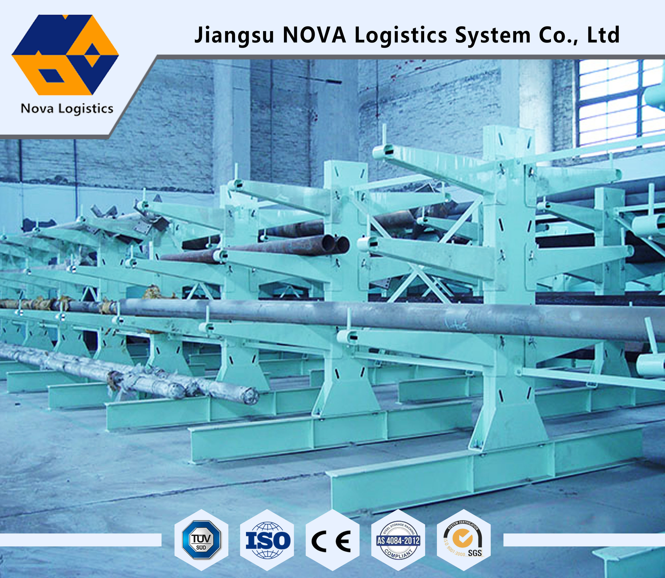 قفسه های ذخیره سازی سنگین NOVA Cantilever برای انبار با مواد Q235B
